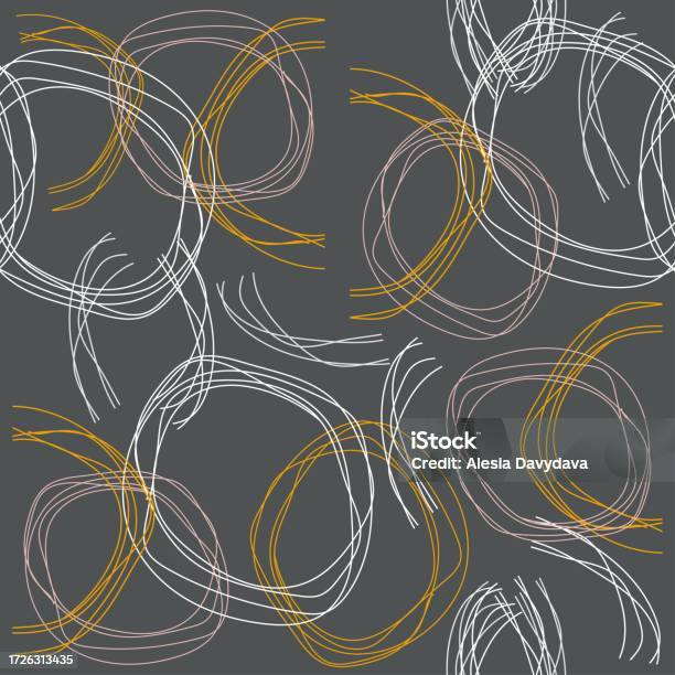 Vector Ring Texture Seamless Texture With Abstract Rings On A Gray Background Stock ...