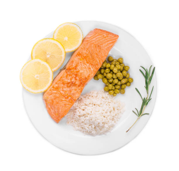 istock Grilled salmon fillet with risotto. 1726326699