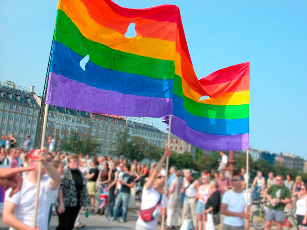 Buenos Aires, Argentina - November 02, 2019. The Gay Pride Parade in Plaza de Mayo place. Participants in the annual event for the human rights protection and civil equality.