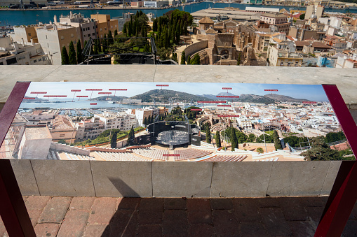 Cartagena Murcia  Spain on August 13, 2023 cityscape in a summer morning. The Roman Theatre of Cartagenam near the old cathedral and the auditorium.
