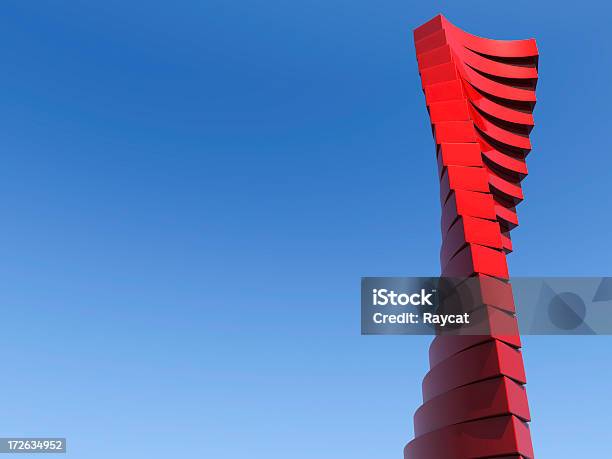 Modern Helical Architectural Building Stock Photo - Download Image Now - Architecture, Red, Abstract