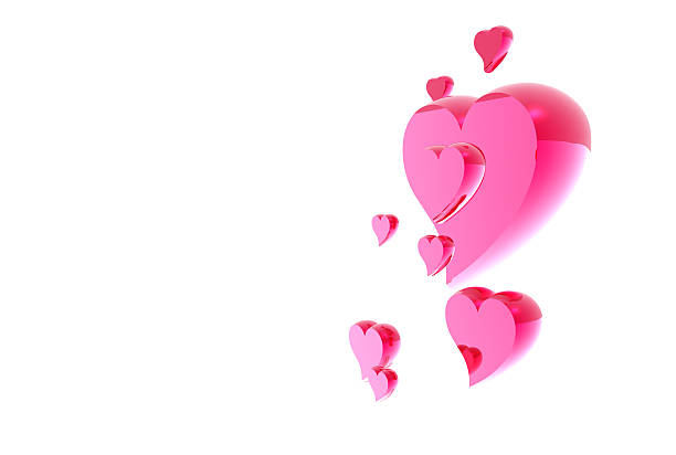 cuore 02 feb 14 - february three dimensional shape heart shape greeting foto e immagini stock