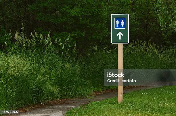 Behind The Trees Stock Photo - Download Image Now - Outhouse, Public Restroom, Woodland