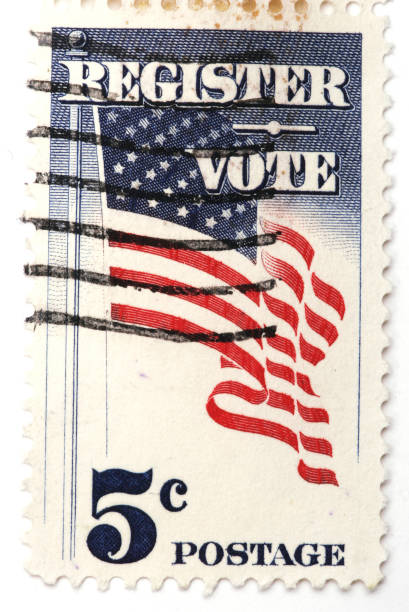 Vintage U.S. 5 cent stamp - vote