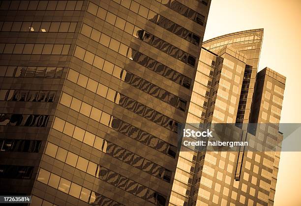 Two Glass Skyscrapers Stock Photo - Download Image Now - Architecture, Building Exterior, Built Structure