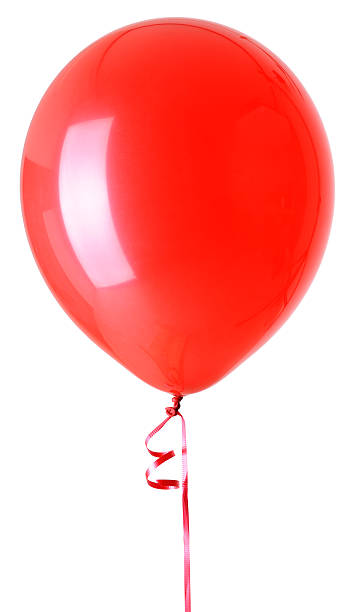 One Red Balloon Isolated on White Background stock photo