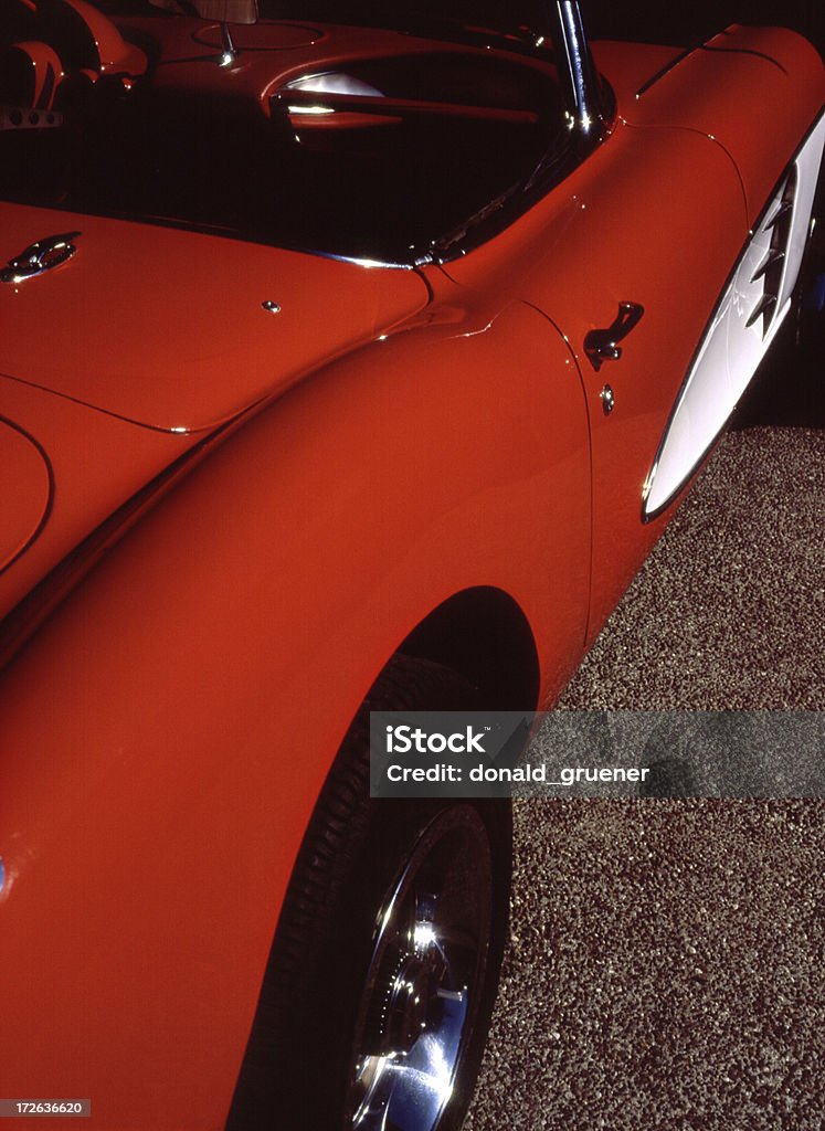 Roadster Saturated, high contrast, graphic composition of a 1960 Corvette. Scan of medium format film. Normal film grain present. 1960 Stock Photo