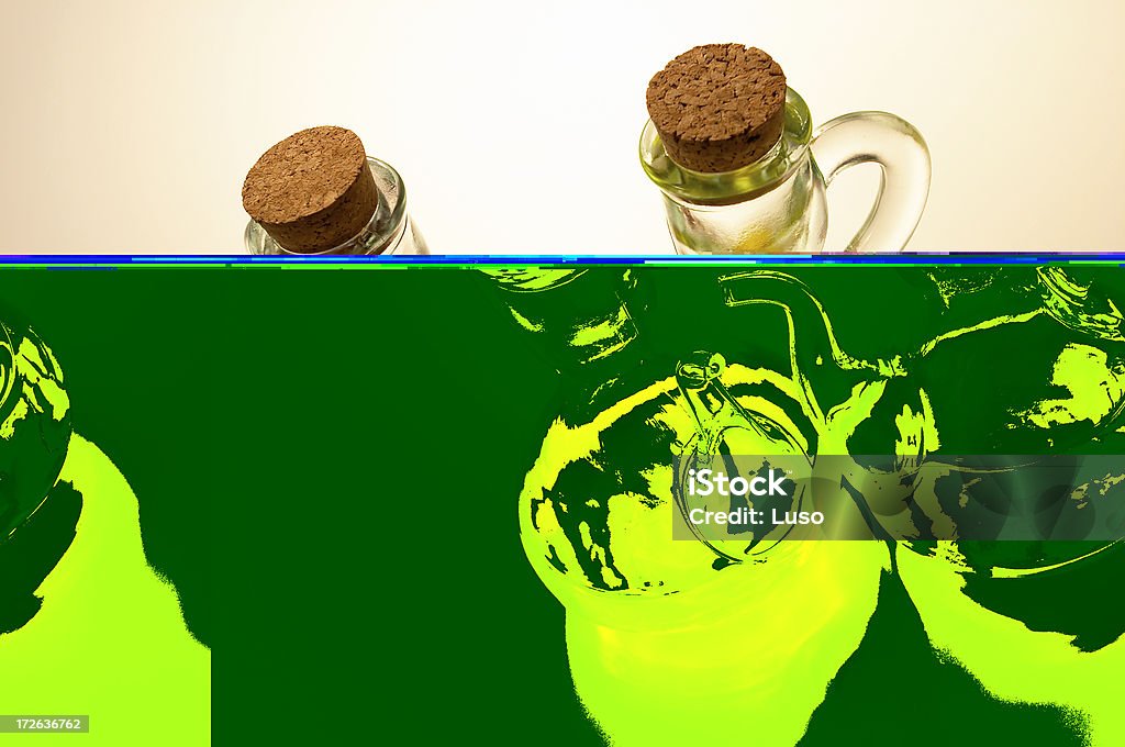 Olive Oil and Vinegare Olive Oil and Vinegar Cruet Stock Photo