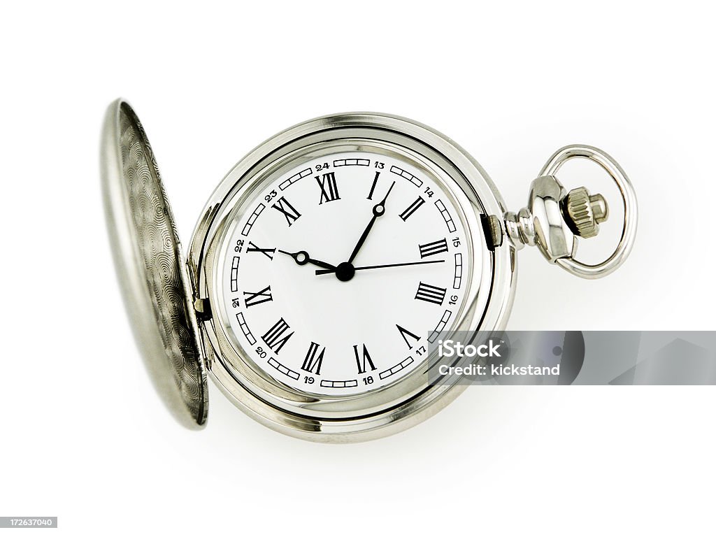 Reloj de bolsillo con trazado de recorte - Foto de stock de Reloj de bolsillo libre de derechos