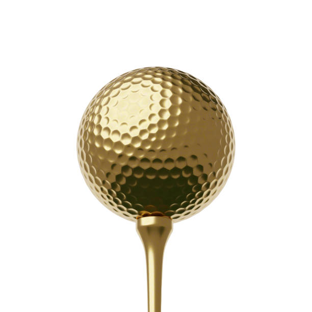 istock Gold golf ball on gold tee 1726371264