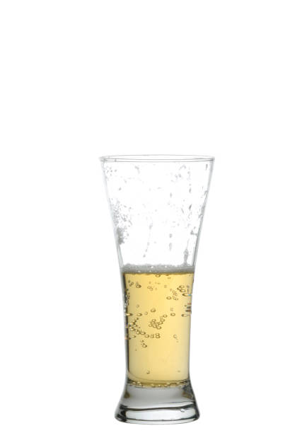 istock Half drunk glass of beer w/clipping path. 172637254
