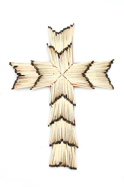 Crucifix Of Matches stock photo