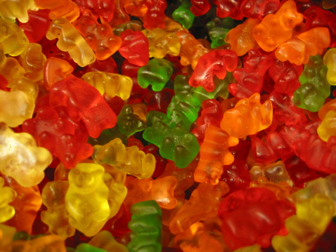 Image of colorful candy gumy bears with loads of crazy colors