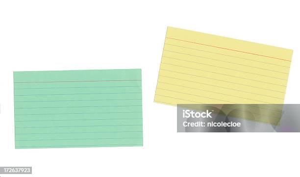 Flat Isolated Index Cards Stock Photo - Download Image Now - Adhesive Note, Blank, Book