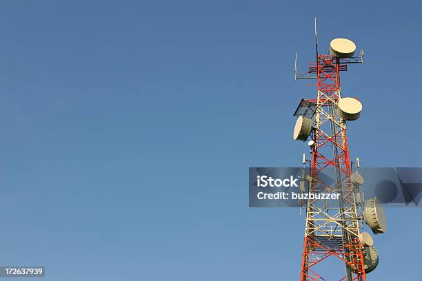 Microwave Communications Stock Photo - Download Image Now - Antenna - Aerial, Awe, Blue