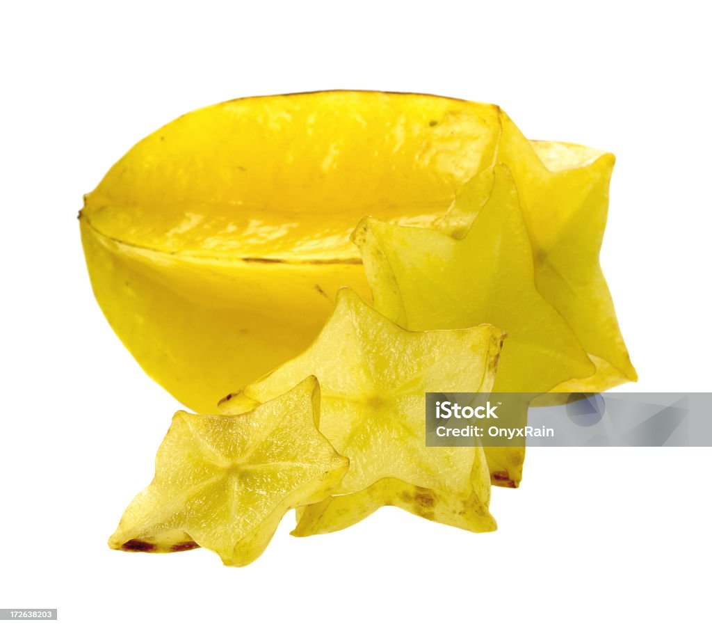 Star fruit Sliced star fruit isolated on white. Beauty Stock Photo