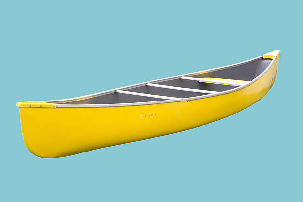 isolé avec chemin de canoë - canoe kayak, jaune photos et images de collection