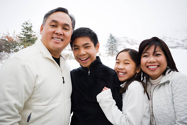istock Beautiful Asian Family (Winter Portrait) 172638331