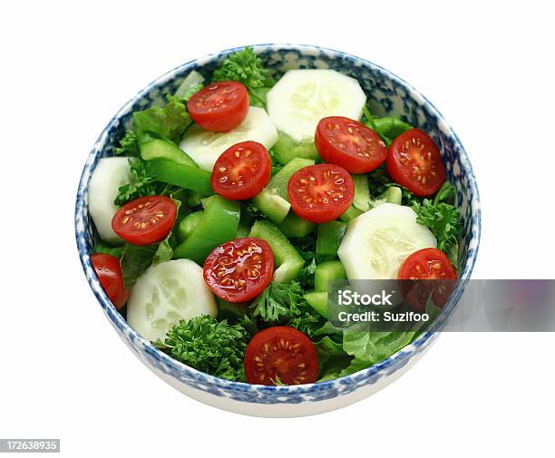 Fresca Insalata Verde - Fotografie stock e altre immagini di Aiuola - Aiuola, Alimentazione sana, Bianco