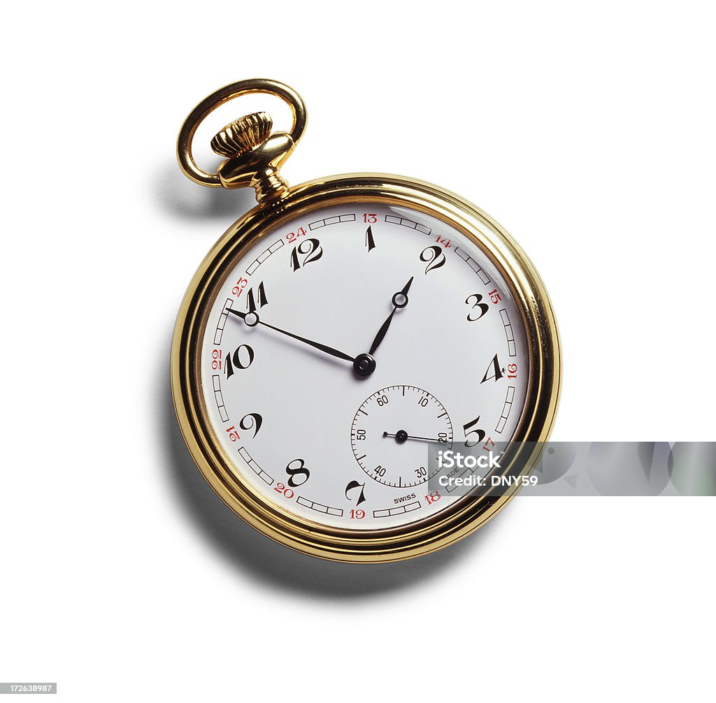 Antique Pocket  Watch Antique pocket watch on white with soft shadow Pocket Watch Stock Photo