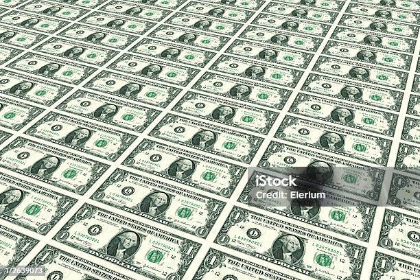 Foto de Endless Dinheiro1 Dos Eua Dólar e mais fotos de stock de Nota de Um Dólar Americano - Nota de Um Dólar Americano, Nota de dólar americano, Fileira