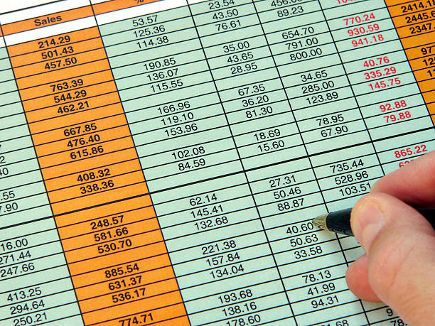 스프레스시트 확인 - spreadsheet accounting ledger finance cash flow 뉴스 사진 이미지