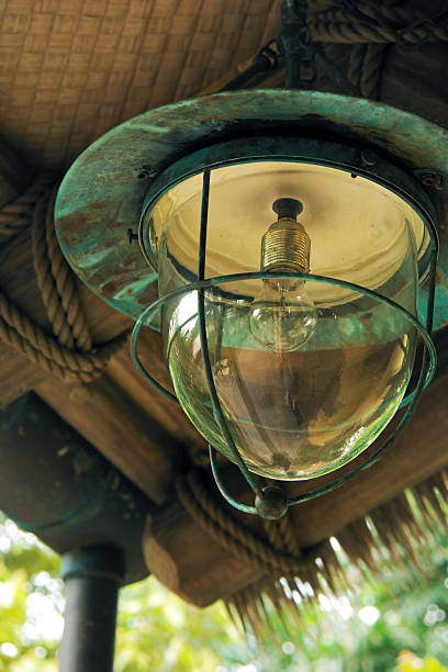 Old Lamp  Under Shelf stock photo