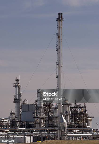 Chemical Manufacturing Plant Stock Photo - Download Image Now - Architectural Column, Architectural Feature, Blue