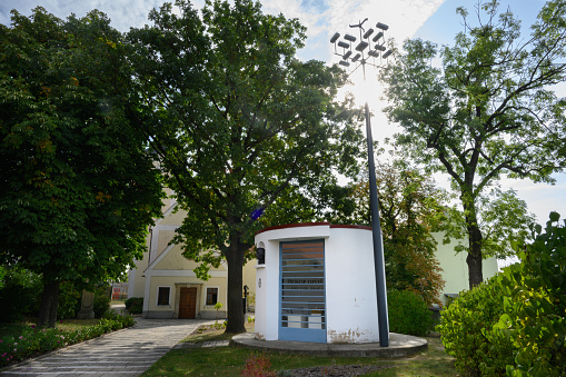 Znojmo, Moravia, Czech Republic - October 1 2023: Prokop Divis Memorial Museum desigend by Bohuslav Fuchs, also called Pamatnik Prokopa Divise