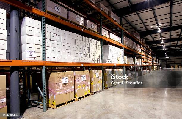 Large Warehouse Stock Photo - Download Image Now - Material, Raw Food, Warehouse