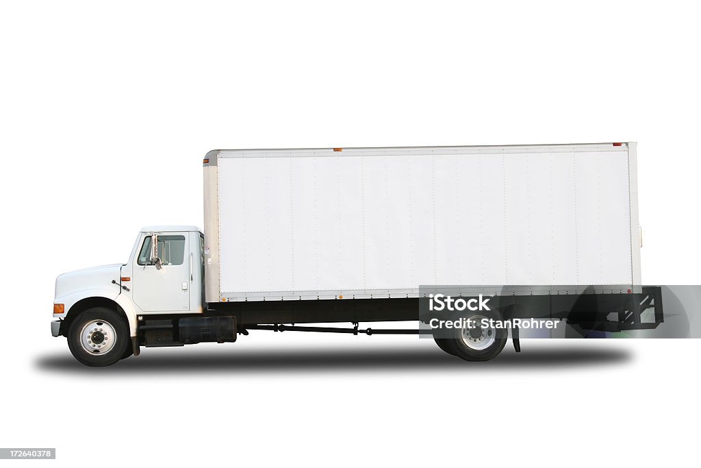 Veículo de bens pesado branco isolado cortadas - Royalty-free Branco Foto de stock