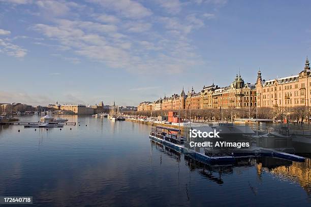 Strandvagen В Стокгольме Winter — стоковые фотографии и другие картинки Архитектура - Архитектура, Без людей, Высшее сословие