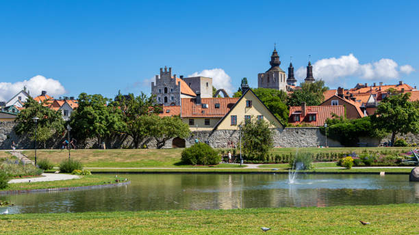 Beautiful Almedalen park in Visby
