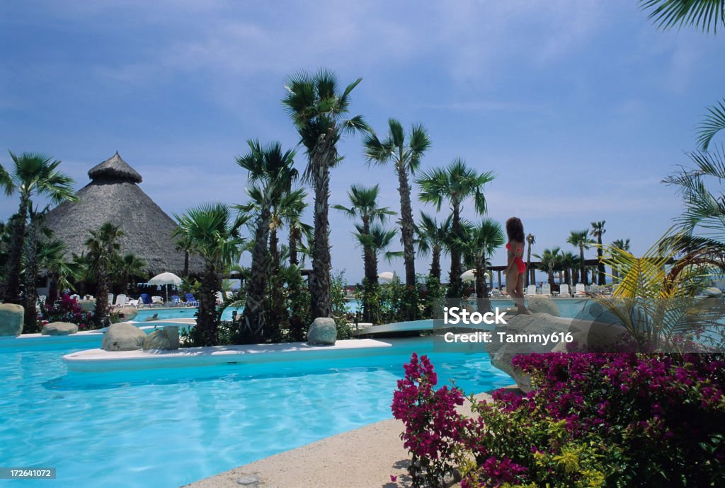 Magnifique piscine du centre de villégiature - Photo de Mexique libre de droits