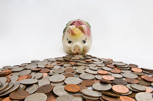 istock Piggy bank and coins 172641078