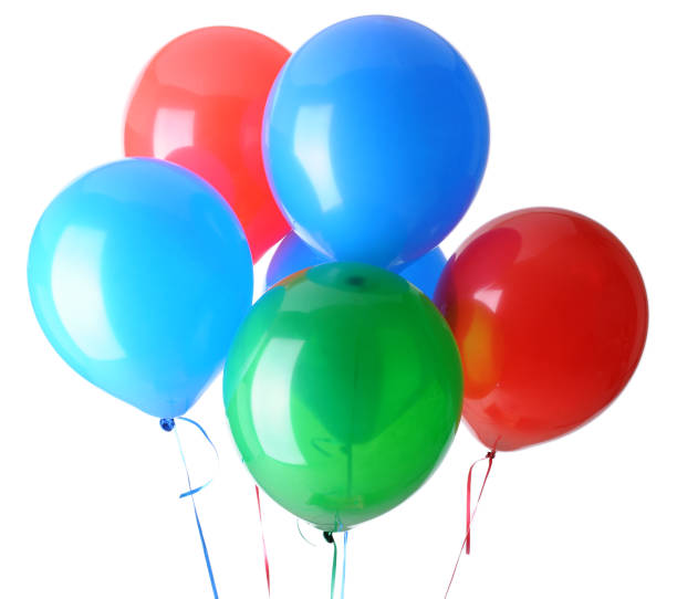 istock Red, Green and Blue Helium Balloons on White Background 172641272