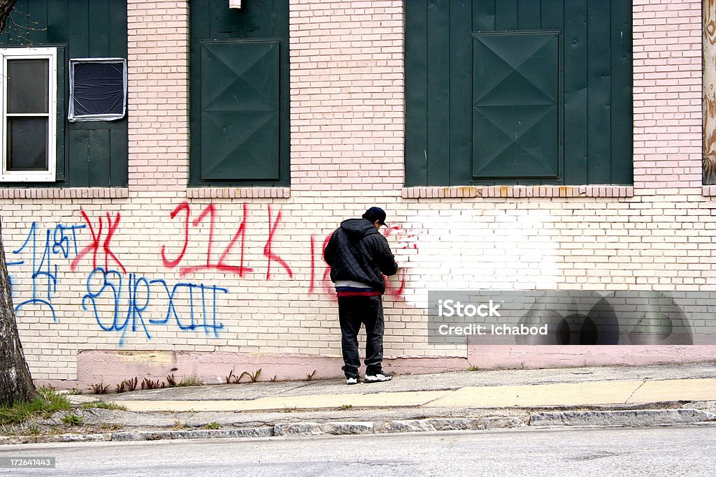 Graffiti pulizia - Foto stock royalty-free di Graffiti