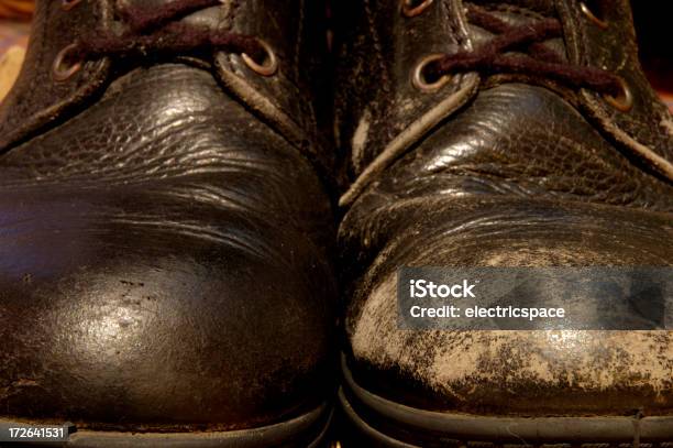 Zapato De Un Pulido Uno No Foto de stock y más banco de imágenes de Cuero - Cuero, Betún, Limpiar