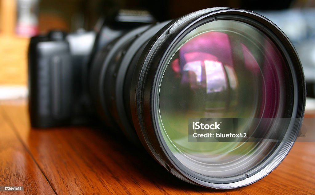 Big Camera Lense A close up of a 35mm camera. Arts Culture and Entertainment Stock Photo