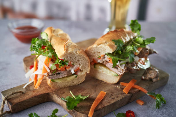 istock Thai Baguette Sandwich with Beef, Carrots, Cucumber and Cilantro 1726416331