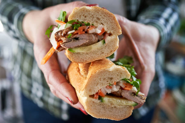 istock Thai Baguette Sandwich with Beef, Carrots, Cucumber and Cilantro 1726416688
