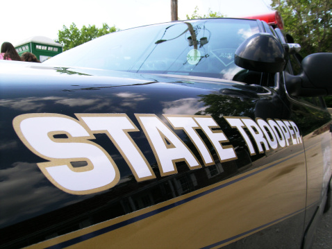 Close-up of a State police cruiser.