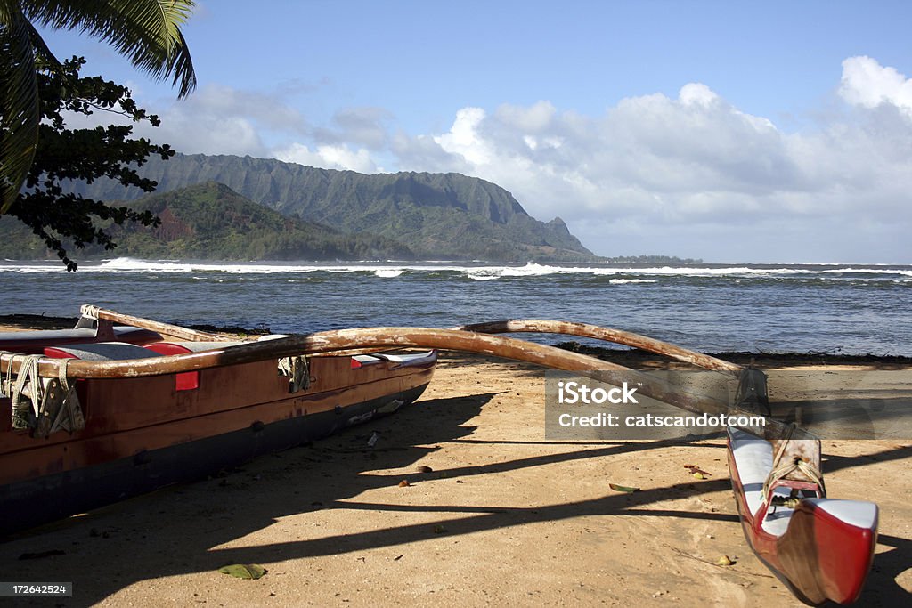 Costa de Na Pali, North Kaua "e Catamarã - Royalty-free Acampamento de Férias Foto de stock