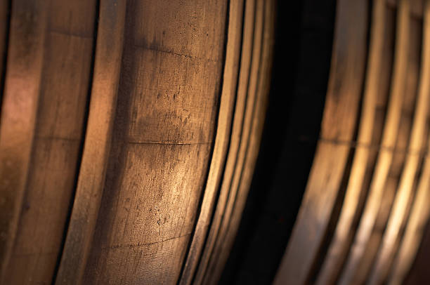 Huge wine barrel (detail) stock photo