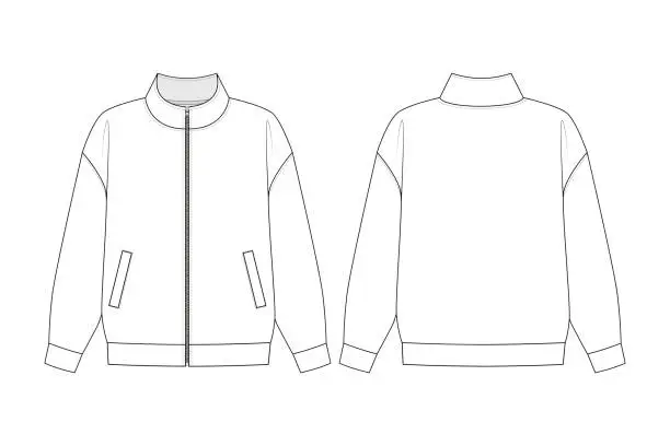Vector illustration of sweatshirt with zip
