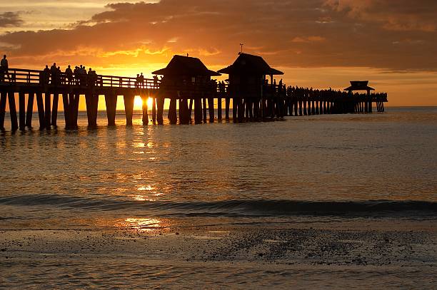 Pier Sunset stock photo