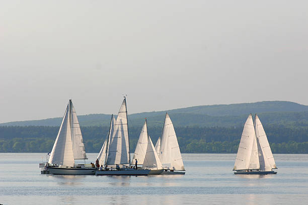 Group of small sail leisure boats  same person multiple images stock pictures, royalty-free photos & images