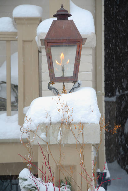 Gas Lantern on a snowy day