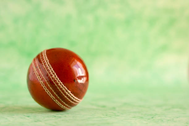 istock Close up of Cricket Ball Copy Space World Cup Horizontal 172643488
