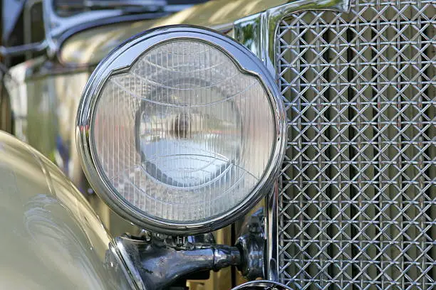 Antique Headlamp and Grill